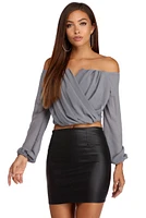 Sophisticated Chiffon Strapless Top
