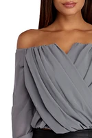 Sophisticated Chiffon Strapless Top