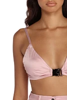 Feeling You Satin Crop Top