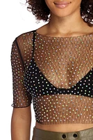 Meshing You Heat Stone Crop Top