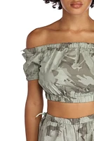 At Ease Camo Crop Top