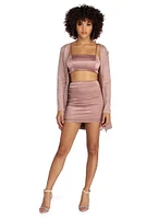 Stroke Of Midnight Satin Crop Top
