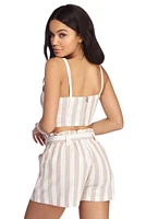 Striped Right Crop Top