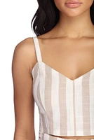 Striped Right Crop Top