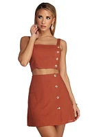 Remember Me Linen Crop Top