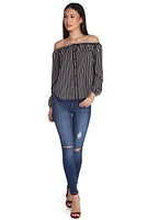 Striped And Hyped Cropped Top