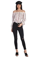 Striped And Hyped Cropped Top