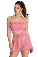 Picnic Time Gingham Crop Top