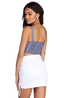 Tied Pinstripes Crop Top