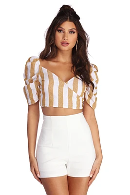 Striped For The Summer Crop Top
