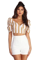 Striped For The Summer Crop Top