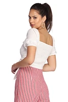 She's Poplin Wrap Crop Top