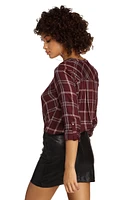 Plaid For Success Surplice Top