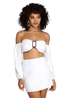 Such A Flirt Linen Crop Top