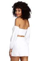 Such A Flirt Linen Crop Top