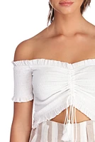 Smocked And Cropped Top