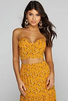 Golden Glow Floral Crop Top