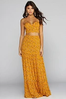 Golden Glow Floral Crop Top