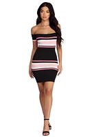 Pop Of Stripes Knit Dress