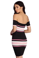 Pop Of Stripes Knit Dress