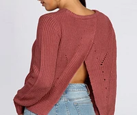 Love Open Back Pullover Sweater