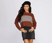 Stripes On Cropped Sweater