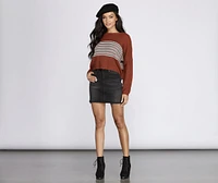 Stripes On Cropped Sweater