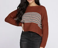 Stripes On Cropped Sweater