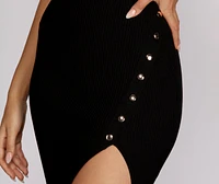 Oh Snap Button Midi Dress