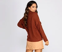Turtleneck Cabe Knit Sweater