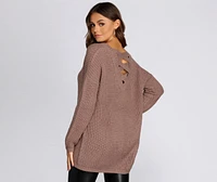 Lattice Back V Neck Tunic