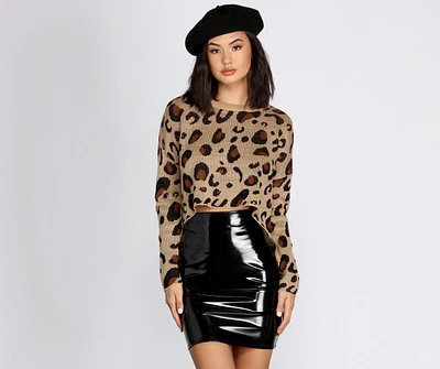 Living Leopard Print Crop Sweater