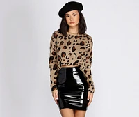 Living Leopard Print Crop Sweater