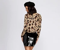 Living Leopard Print Crop Sweater