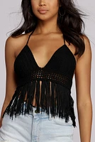 Festive Fringe Halter Top