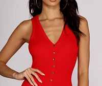 It's A Snap Ribbed Dress