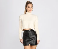 Sweater Weather Mock Neck Cropped Top