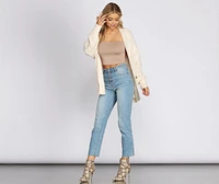 Layered Cutie Cable Knit Cardigan