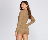 Cutie Cable Knit Crop Top