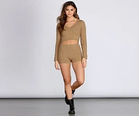 Cutie Cable Knit Crop Top