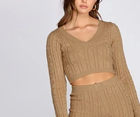 Cutie Cable Knit Crop Top