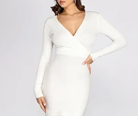 Long Sleeve Ribbed Mini Dress