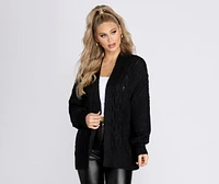 Layered Cutie Cable Knit Cardigan
