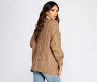 Layered Cutie Cable Knit Cardigan