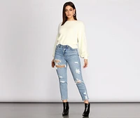You Are Darling Twist Back Sweater