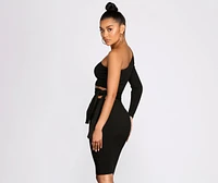 One Of A Kind Shoulder Knit Midi Dress