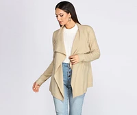 Drape Front Knit Cardigan