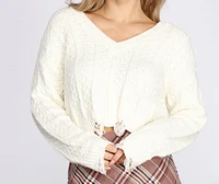 Cozy Distressed Cropped Sweater