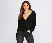 Basic Wrap Front Sweater