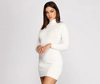 Cozy Mock Neck Mini Dress